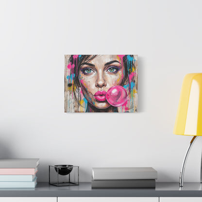 Abstract Bubble Girl Canvas Print — Matte Stretched Wall Art