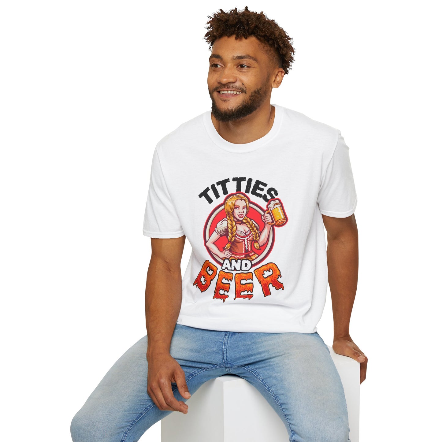 T-Shirt — "Titties and Beer" Oktoberfest Beer Girl Graphic Tee