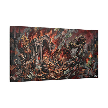 Economy Falling Canvas Wall Art Print — Matte Stretched Canvas