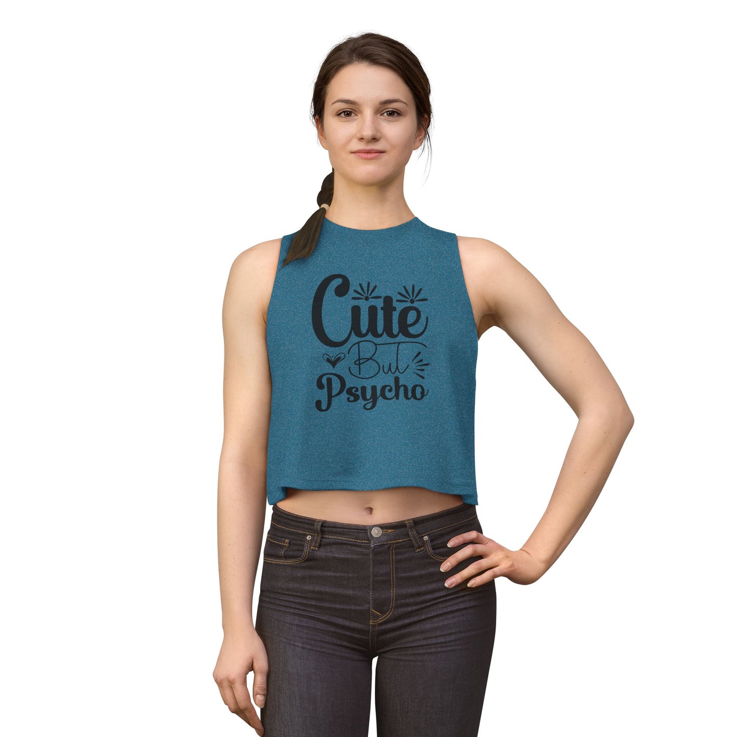 Cute But Psycho Crop Top — Funny Women's Graphic Tank