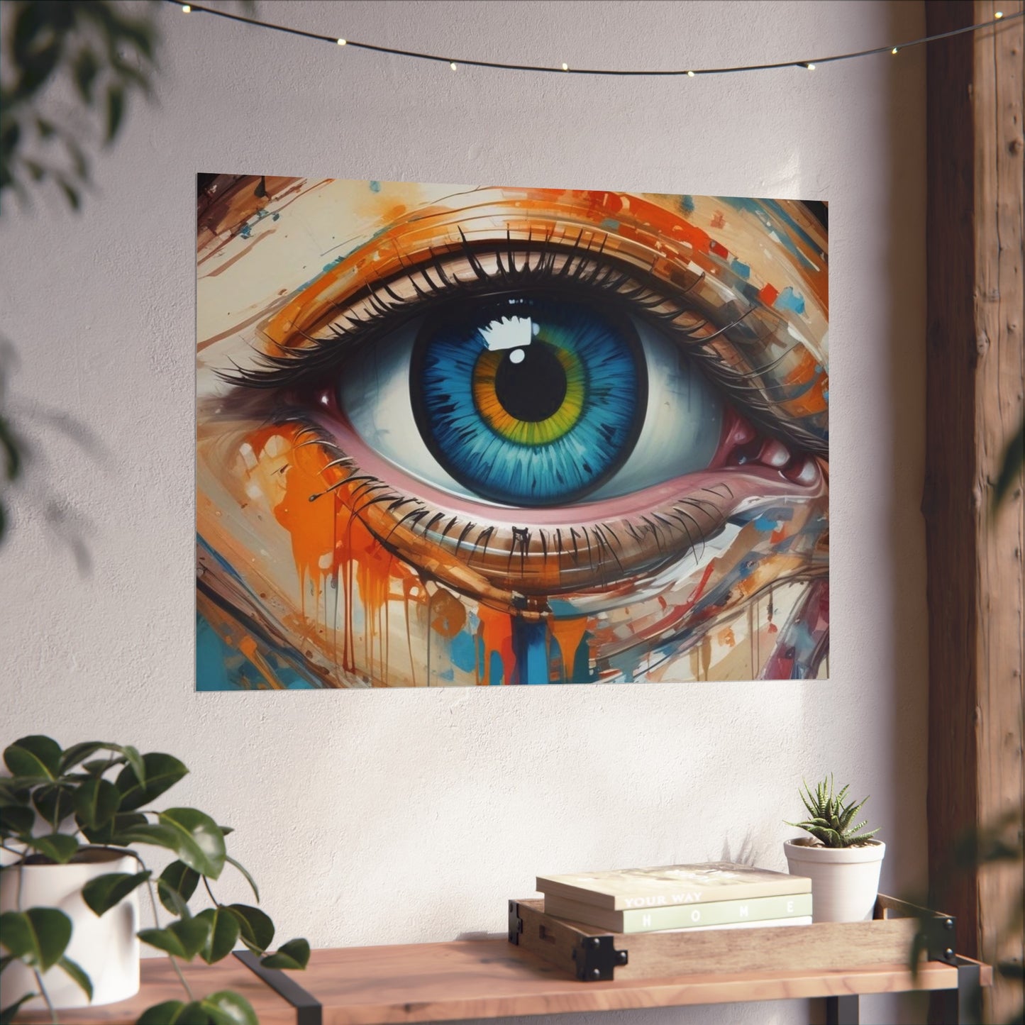 Vibrant Blue Eye Surreal Wall Art Print