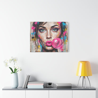 Abstract Bubble Girl Canvas Print — Matte Stretched Wall Art