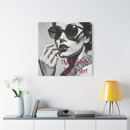 Canvas Wall Art - "I'm Literally Just A Girl" Retro Glam Portrait