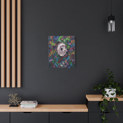 Abstract Floral Canvas Print — Colorful Impasto Rose Wall Art