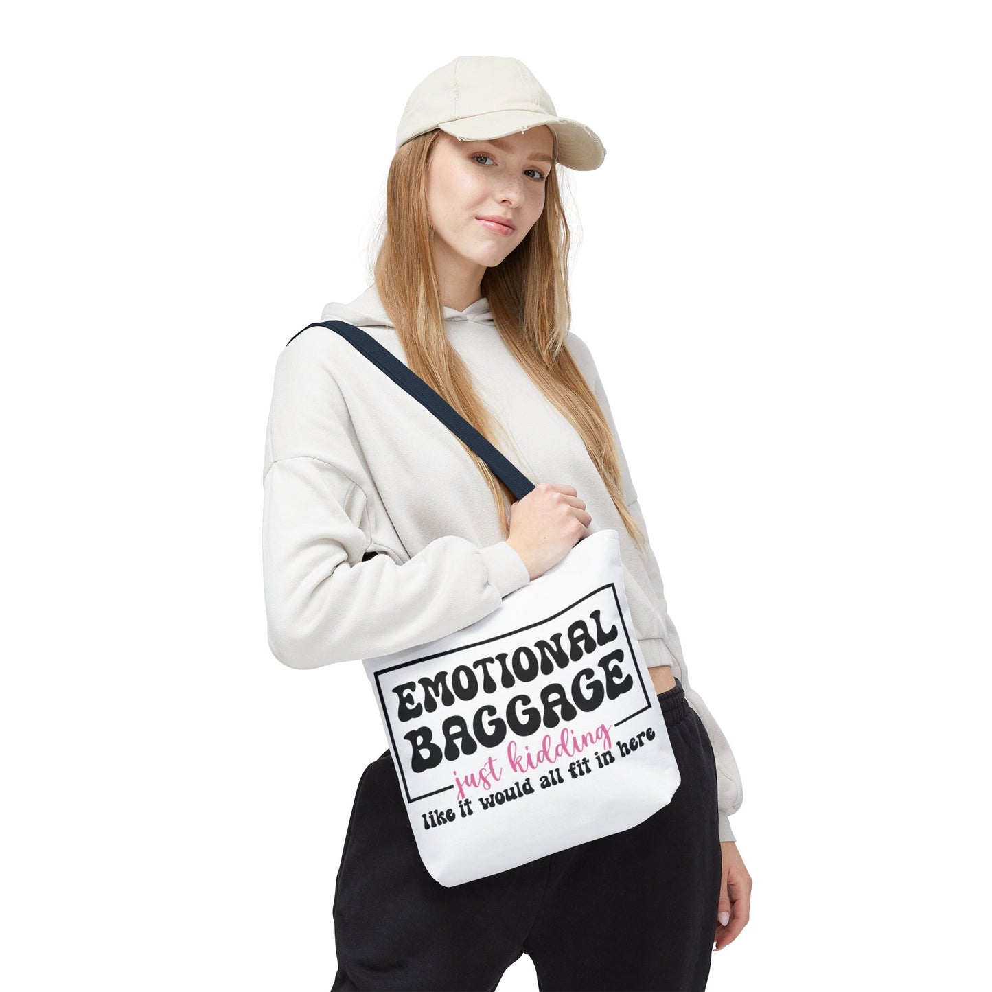 Emotional Baggage Tote Bag — Funny "Emotional Baggage (just kidding)" Reusable Shopper