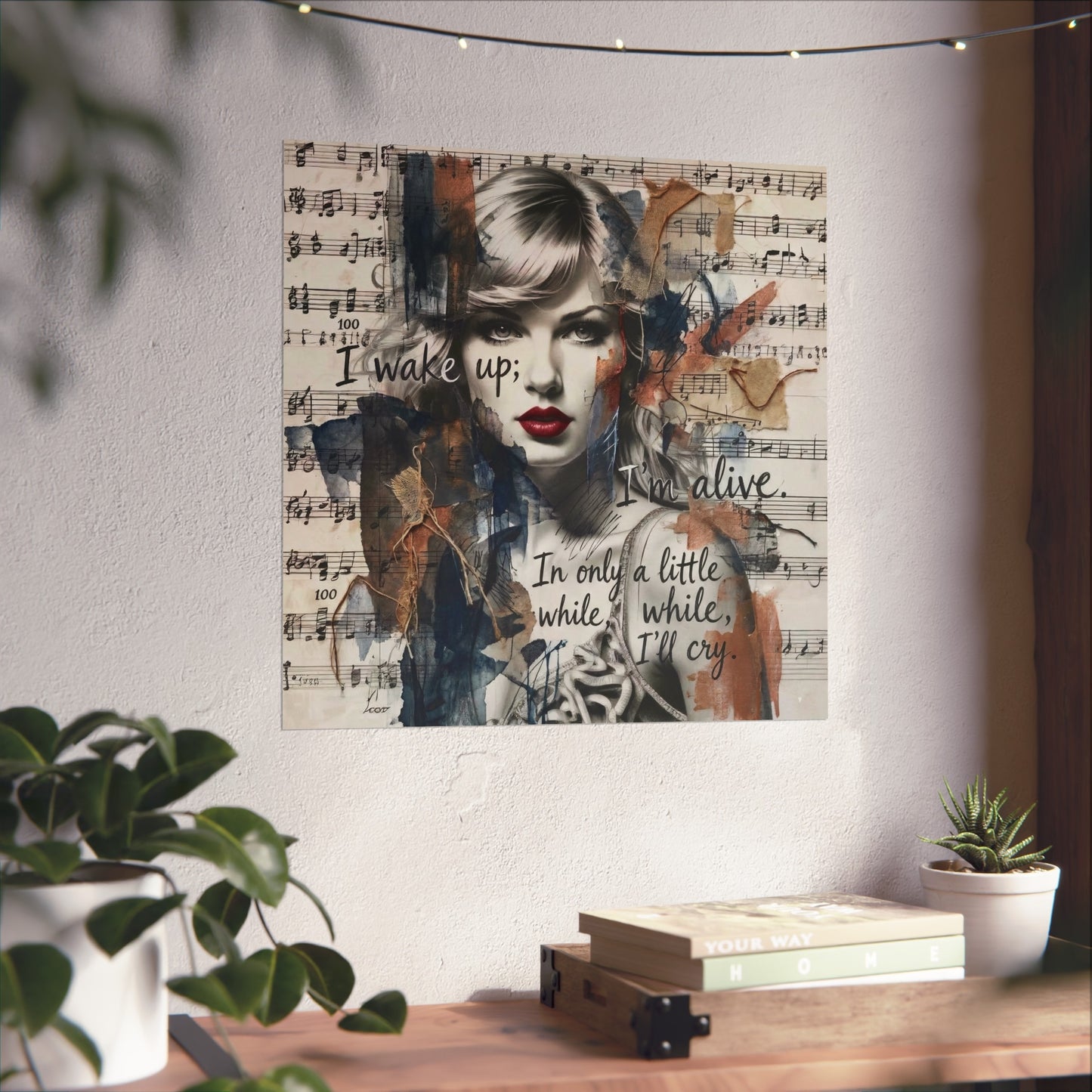 Swift Inspired Fine Art Poster — "I Wake Up; I'm Alive" Taylor-Inspired Music Portrait