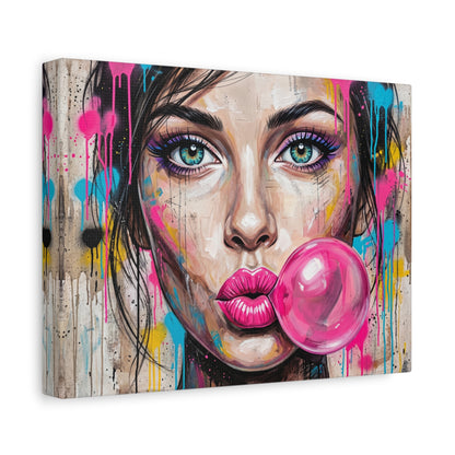 Abstract Bubble Girl Canvas Print — Matte Stretched Wall Art