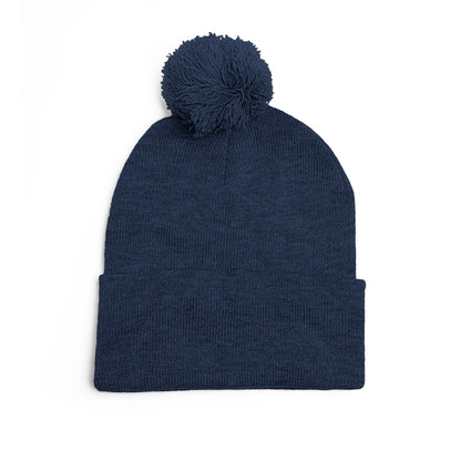 Embroidered Pom-Pom Beanie — "Spitters Are Quitters!" Cozy Winter Hat
