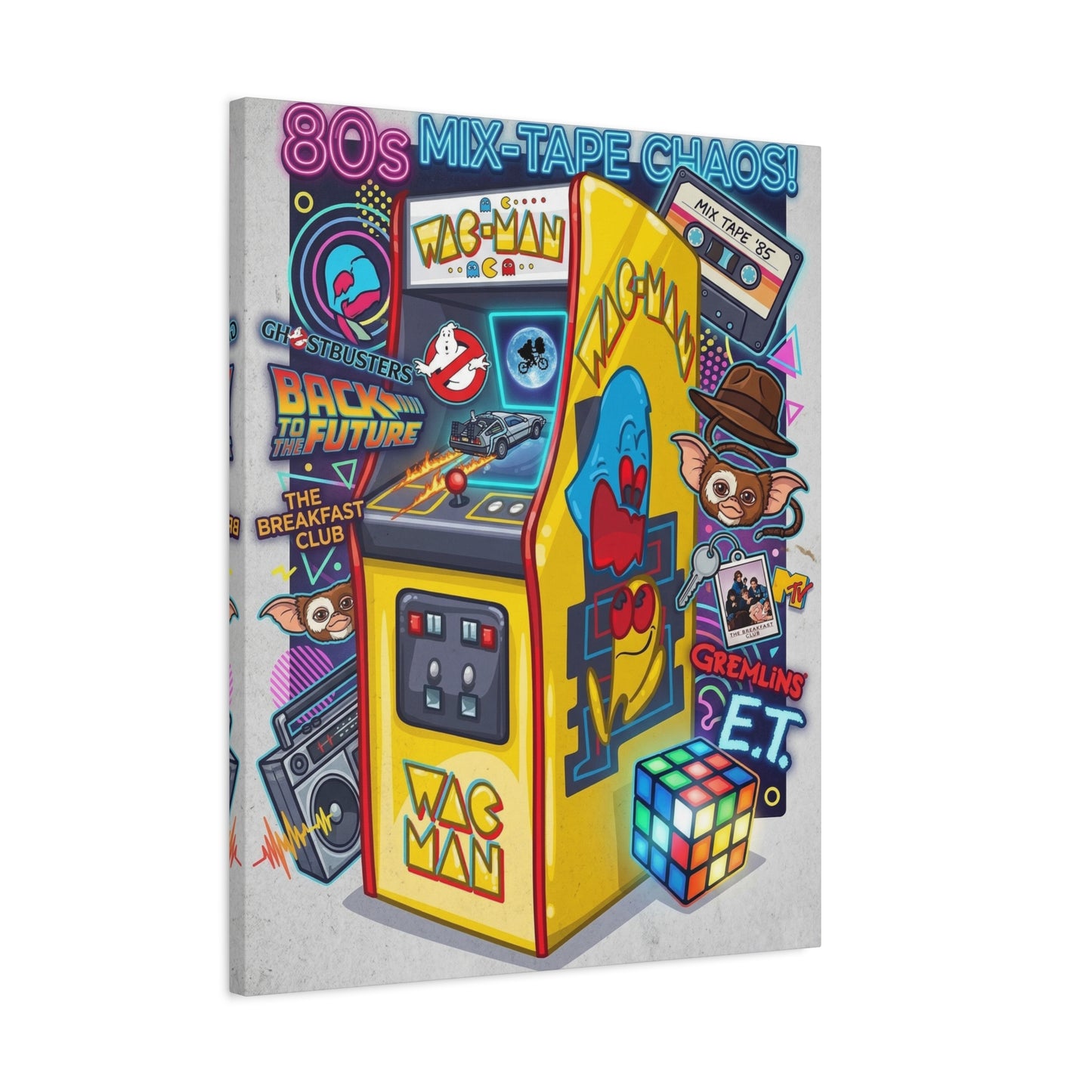 1980's Pop Culture Canvas Wall Art Print