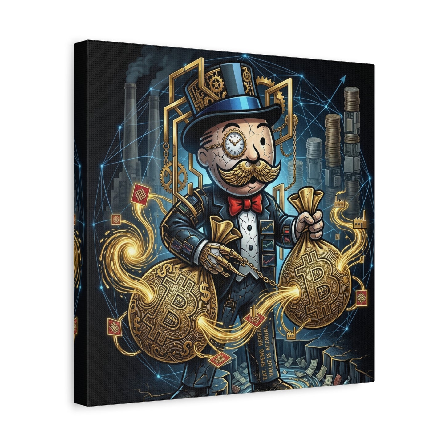 Rich Uncle Pennybags Canvas Wall Art Print