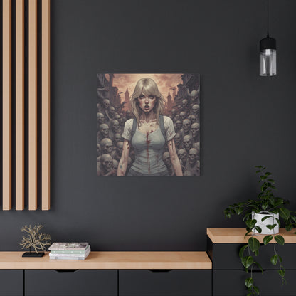 Zombie Swift Matte Canvas Wall Art — Gory Gothic Horror Illustration