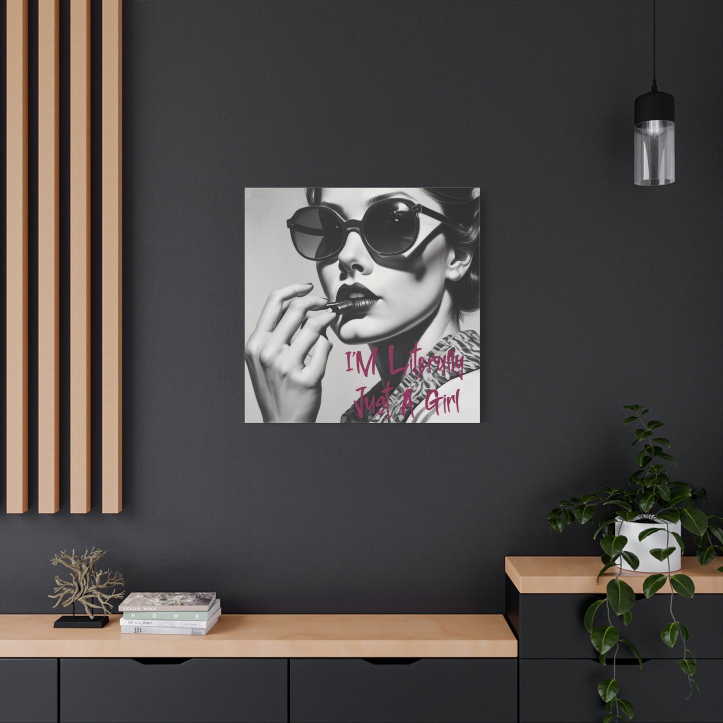 Canvas Wall Art - "I'm Literally Just A Girl" Retro Glam Portrait