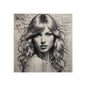 Taylor Inspired Portrait on Vintage Newspaper Background