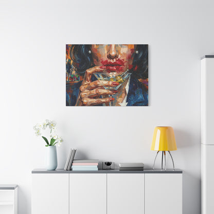 Cocktail Kiss Matte Canvas Wall Art