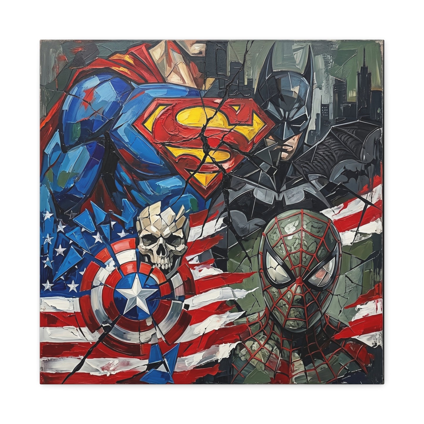 Superhero Abstract Canvas Wall Art Print