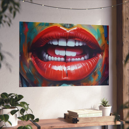 Colorful Pop Art Lip Poster Fine Art Print