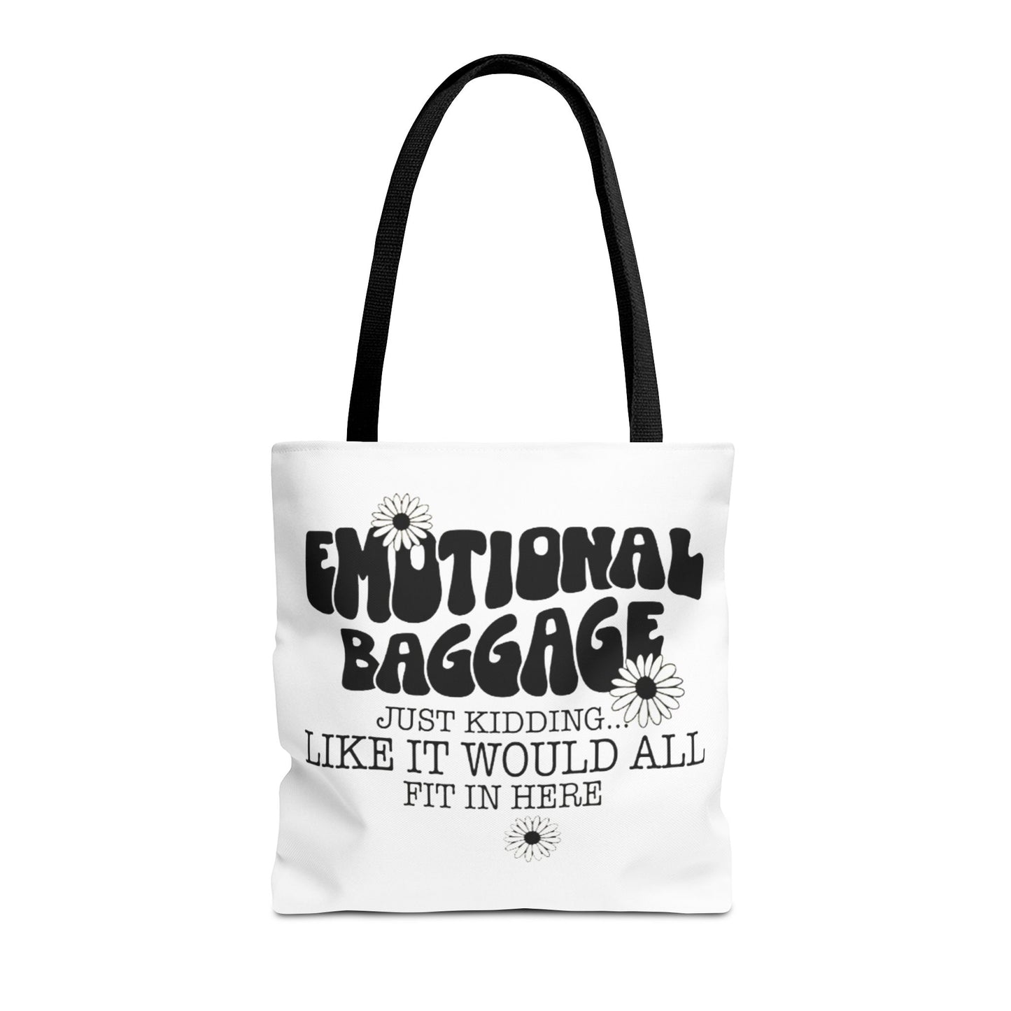 Tote Bag — "Emotional Baggage" Funny Quote Tote with Daisy Vibe