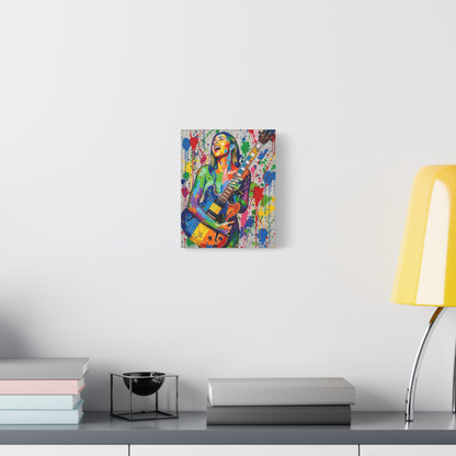 Colorful Guitarist Pop Art Canvas Print — Vibrant Music Wall Art