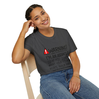 Warning I’m An Asshole T-Shirt – Funny Sarcastic Graphic Tee