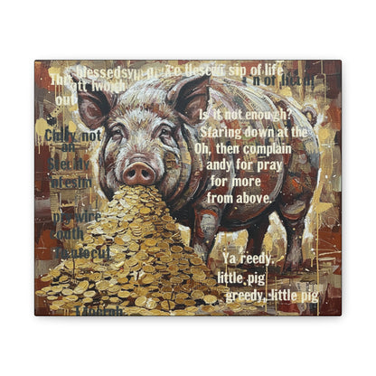 DMB Pig Inspired art - 'Greedy Little Pig' Farmhouse Wall Art