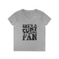 V-Neck T-Shirt — "She's a Cuntry Music Fan" Retro Typography Tee
