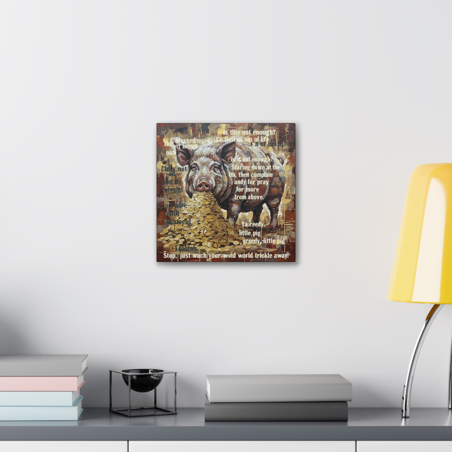 DMB Pig Inspired art - 'Greedy Little Pig' Farmhouse Wall Art