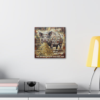 DMB Pig Inspired art - 'Greedy Little Pig' Farmhouse Wall Art