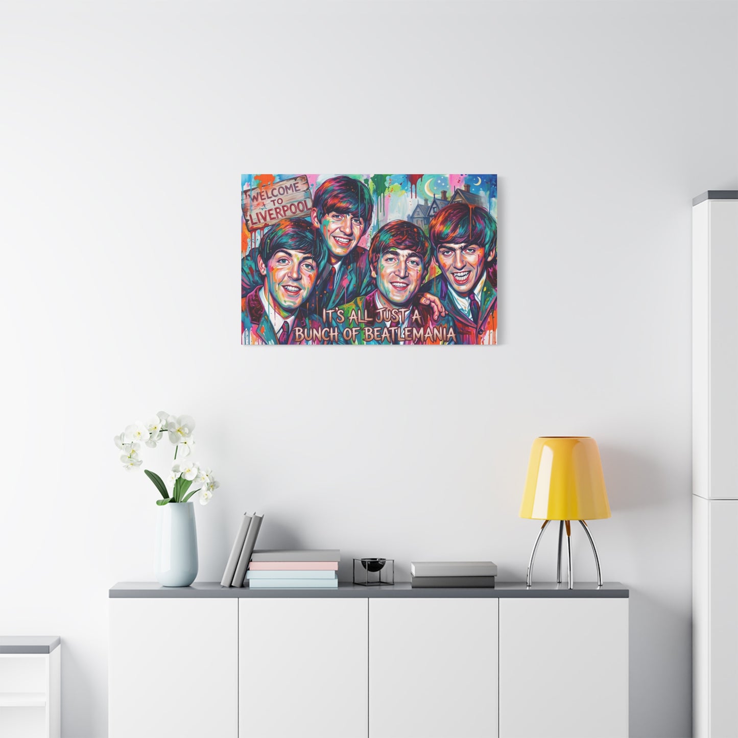 Pop Art Canvas Print - "It's All Just a Bunch of Beatlemania" Matte Stretched Wall Art
