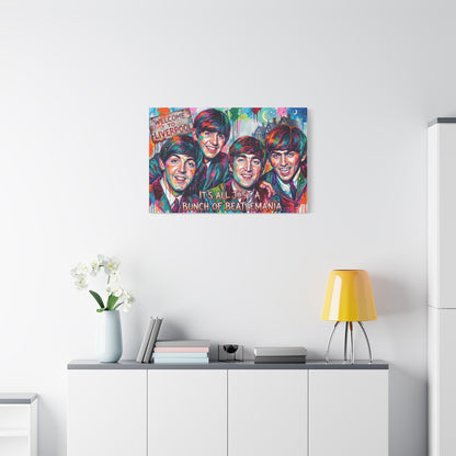 Pop Art Canvas Print - "It's All Just a Bunch of Beatlemania" Matte Stretched Wall Art