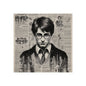 Vintage Newspaper Portrait Poster — Young Wizard Illustration Fine Art Print
