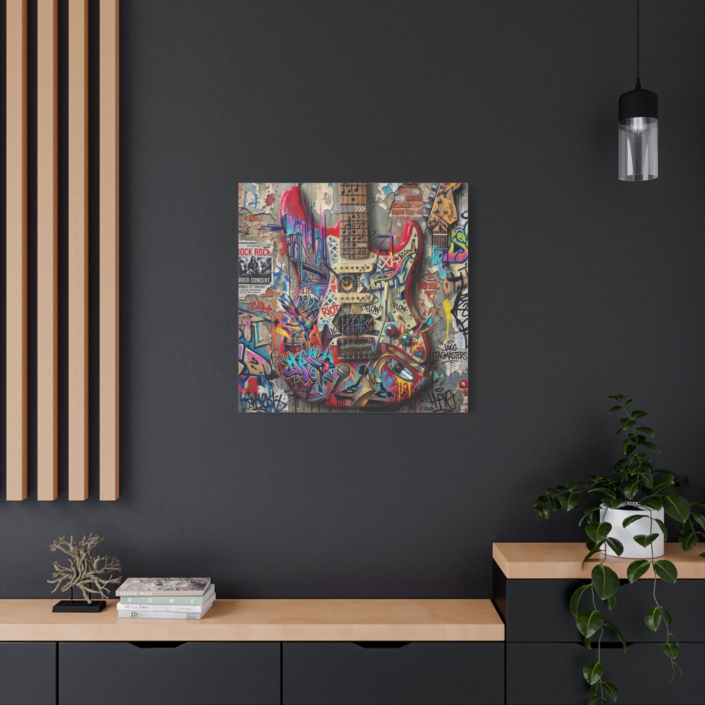 Urban Art Gutair Abstract Canvas Wall Art Print