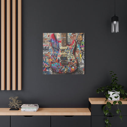 Urban Art Gutair Abstract Canvas Wall Art Print