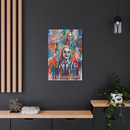 Beetlejuice 'It's Showtime!' Matte Stretched Canvas