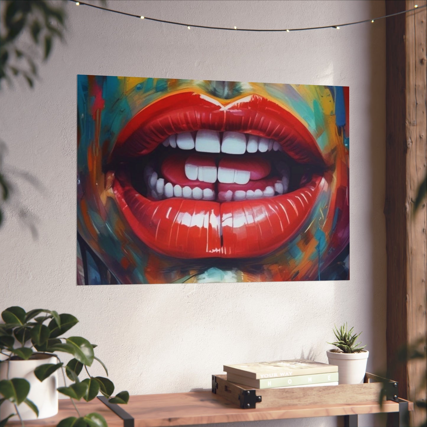 Colorful Pop Art Lip Poster Fine Art Print