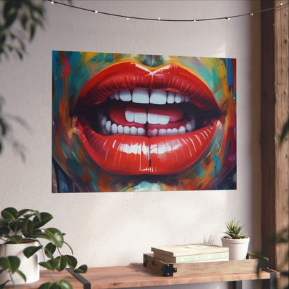 Colorful Pop Art Lip Poster Fine Art Print