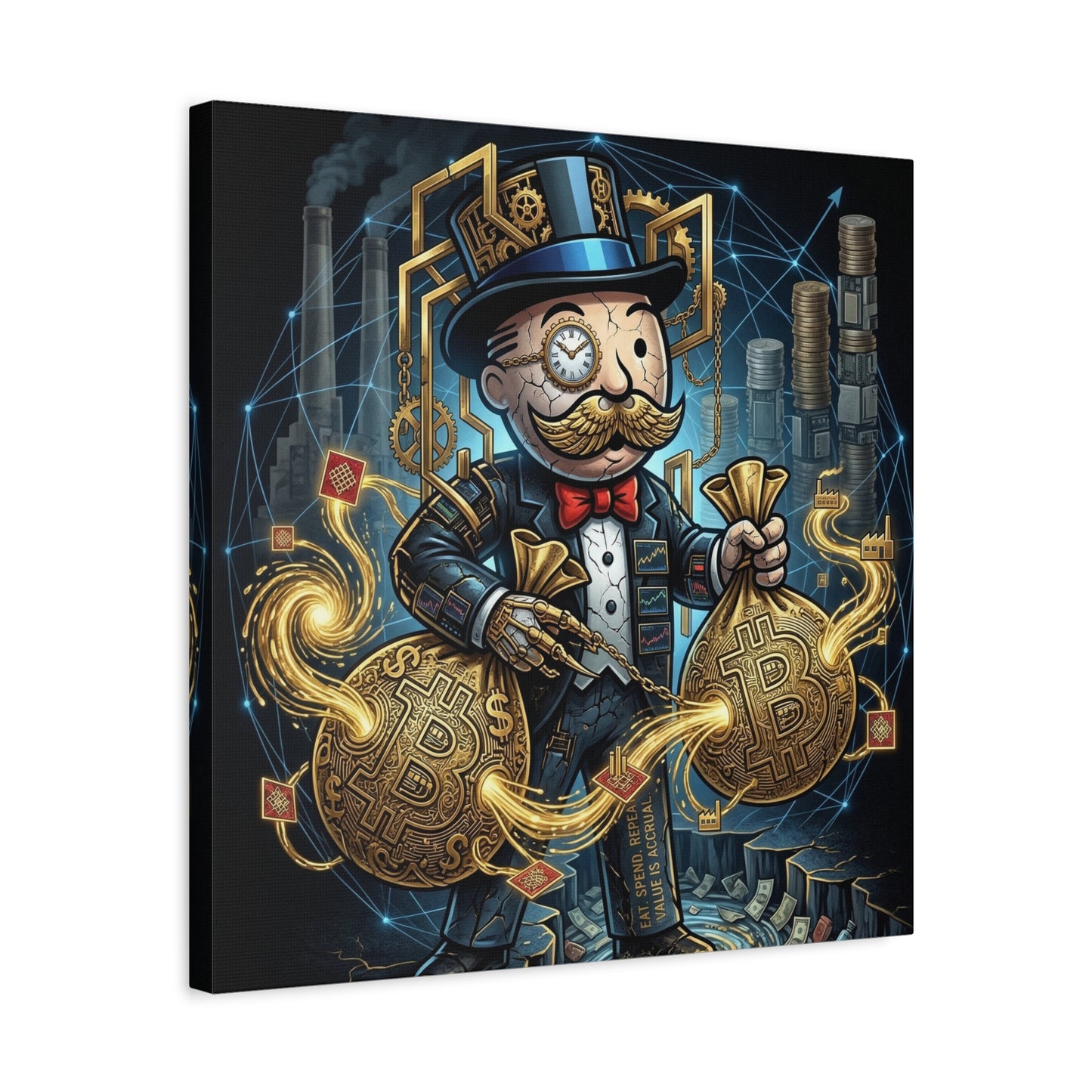 Rich Uncle Pennybags Canvas Wall Art Print