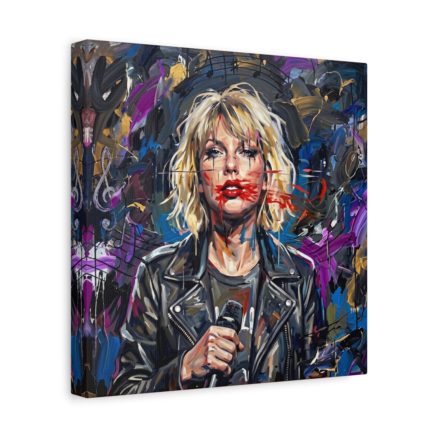 SMEARED THE LIPS Swift Portrait Canvas Art — Matte Stretched Canvas Print