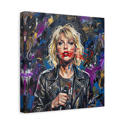 SMEARED THE LIPS Swift Portrait Canvas Art — Matte Stretched Canvas Print