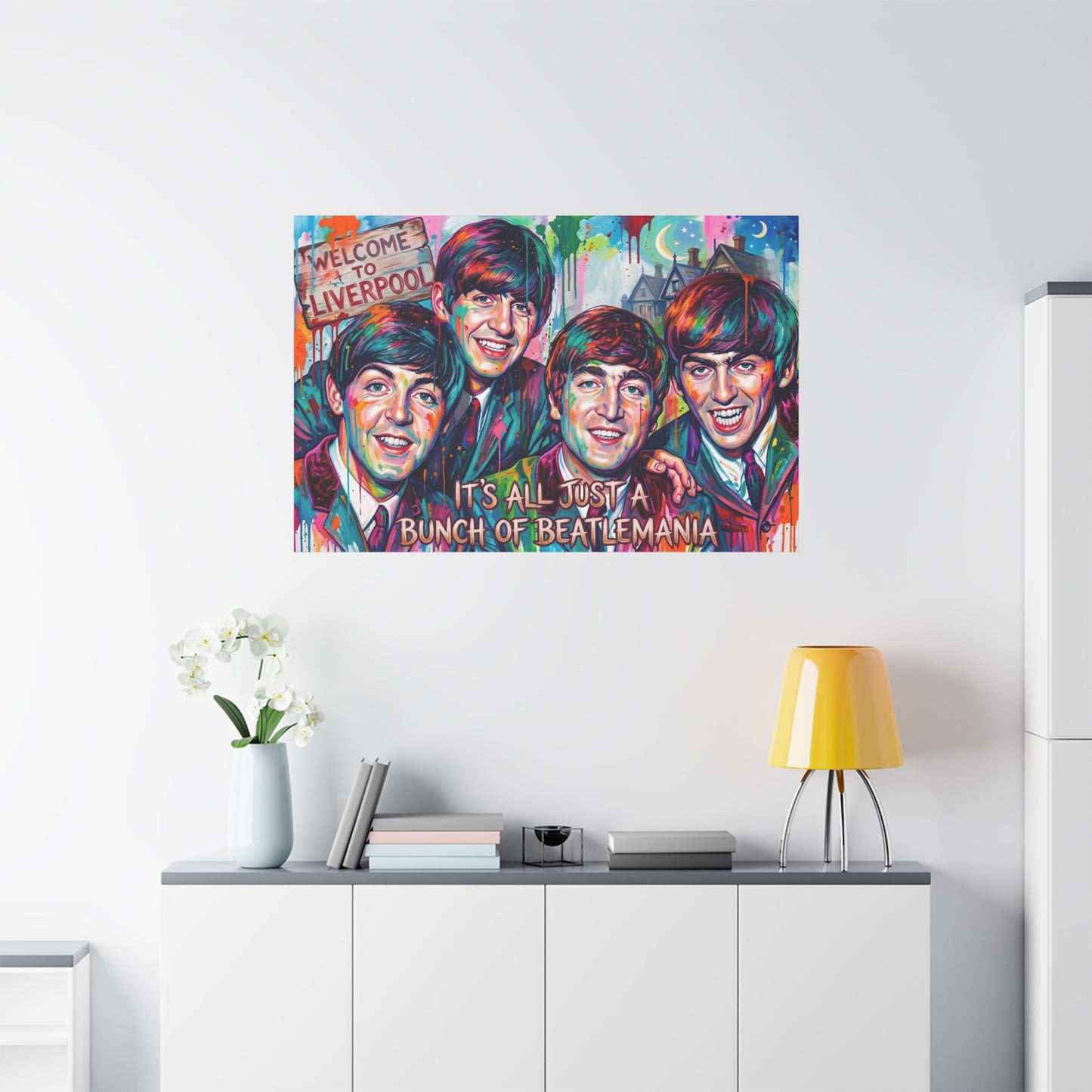 Pop Art Canvas Print - "It's All Just a Bunch of Beatlemania" Matte Stretched Wall Art