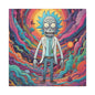 Psychedelic Rick Portal Canvas — Colorful Rick Illustration on Stretched Matte Canvas