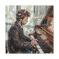 Piano Man Joel Canvas Wall Art — Abstract Character Portrait