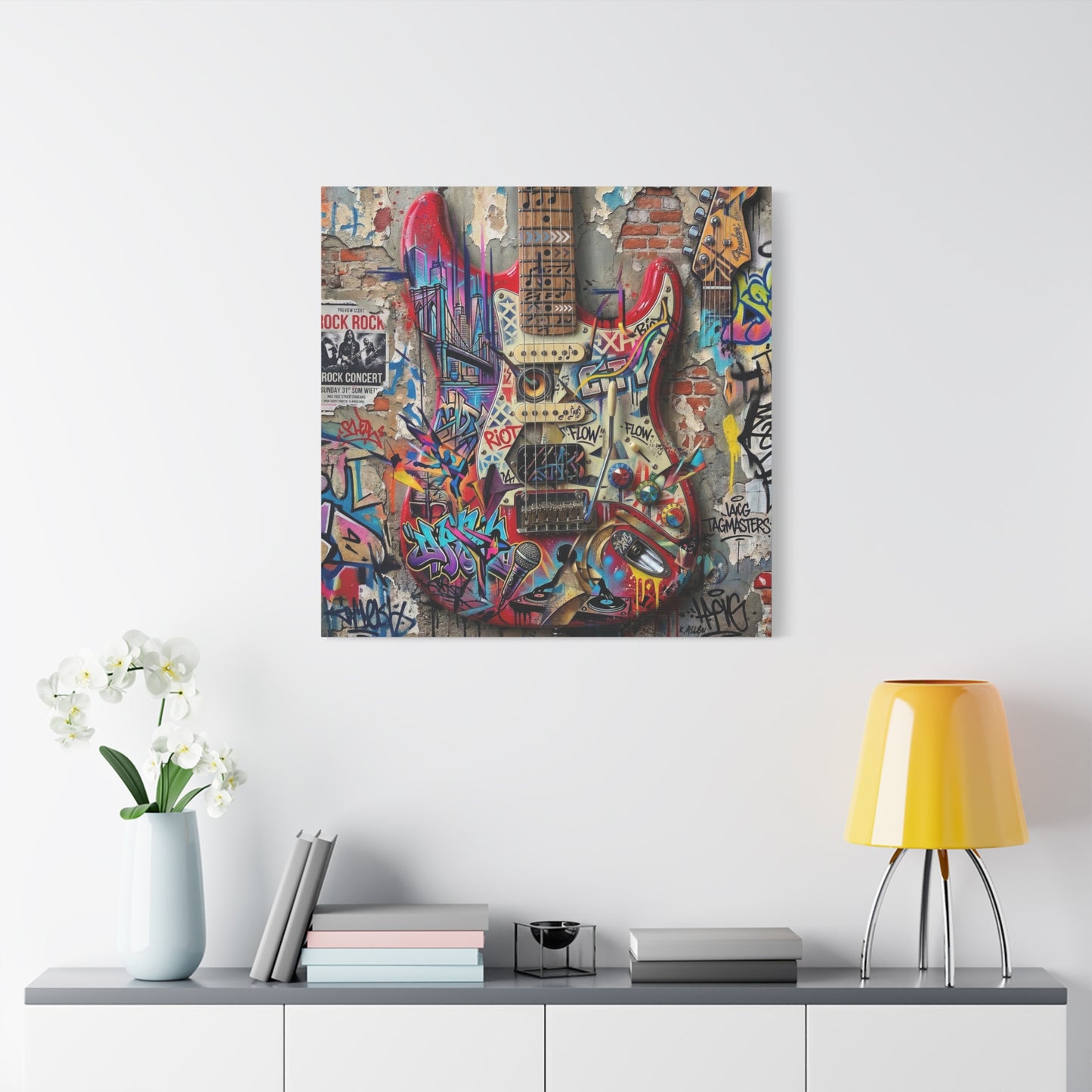Urban Art Gutair Abstract Canvas Wall Art Print