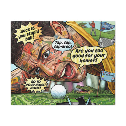 Happy Golf Pop Canvas Art — Matte Stretched Canvas Print