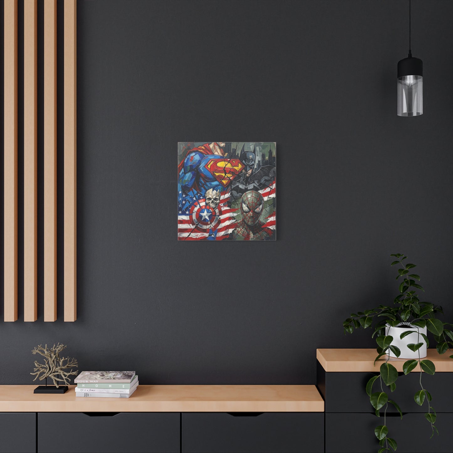 Superhero Abstract Canvas Wall Art Print