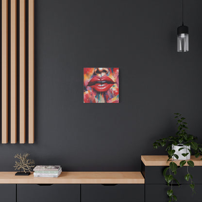 Bold Red Lips Pop Art Canvas — Matte Stretched Wall Art
