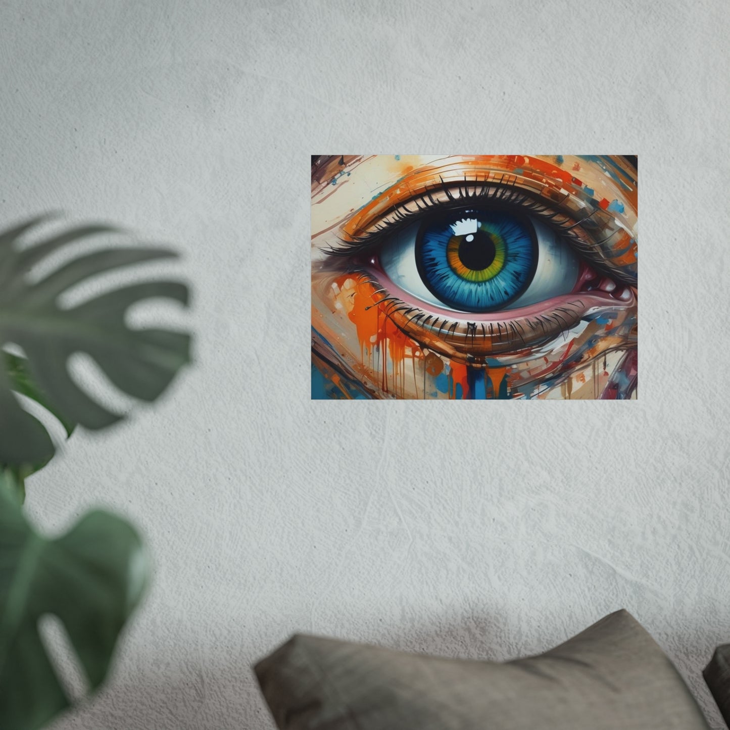Vibrant Blue Eye Surreal Wall Art Print