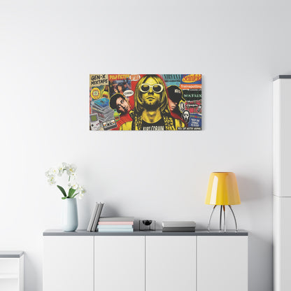 1990's Pop Culture Abstract Canvas Wall Art — Matte Stretched 1.25"