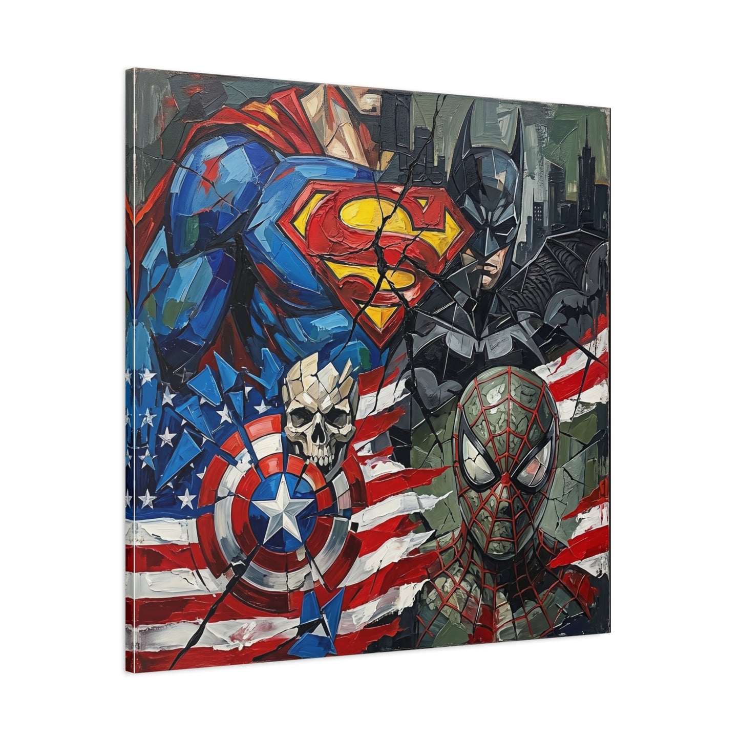 Superhero Abstract Canvas Wall Art Print