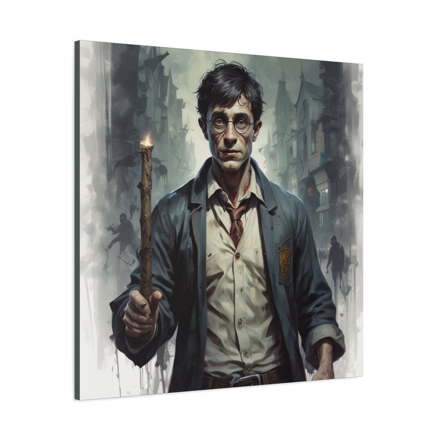 Dark Harry Canvas Print — Moody Urban Fantasy Stretched Wall Art
