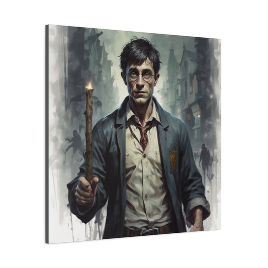 Dark Harry Canvas Print — Moody Urban Fantasy Stretched Wall Art